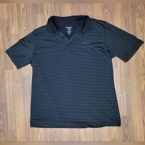 Wilson Men’s Large Black & Green Striped Performance Polo Shirt Golf Casual B95